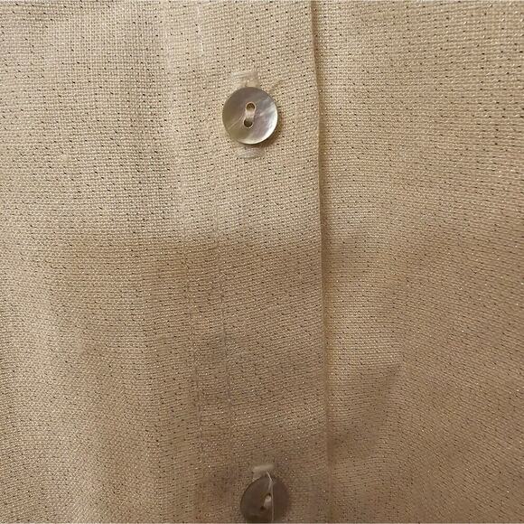 Linen Button Up Womens Large Sparkle Tunic Pockets Beachy Coastal Grandma - Picture 8 of 10